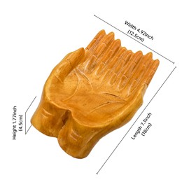 Wood Carved Hands Crystal Storage Holder, Crystal Tray for Rocks, Gems, and Healing Stones, Wooden Offering Bow, Decorative Display Tray, Crystal Organizer, Zen Bowl, Tray for Essential Oils