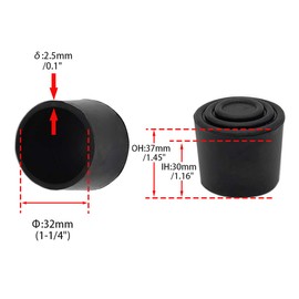 Flyshop 1-1/4 Inches, 32mm Chair Leg Caps Non-Slip Rubber Leg Tips Chair Leg Floor Protectors Round Furniture Table Feet Covers 16 PCS