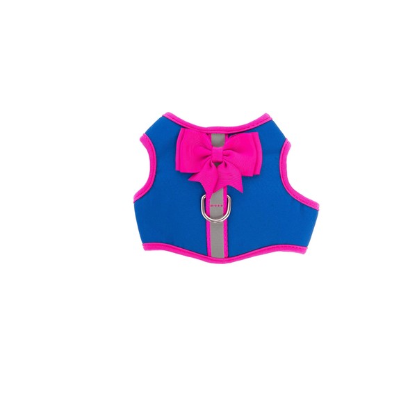 TOP PAW Blue and Pink Bow Reflective Vest Dog Harness~