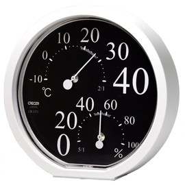 Ohm Electric CR-171K Cresel Thermometer/Hygrometer, Black