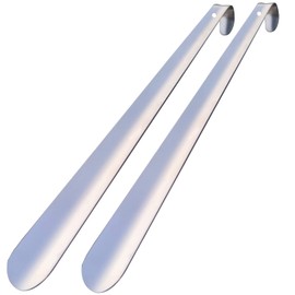 SUNUNICO Metal Shoe Horn Long Handle, Set of 2, 16.5” Stainless steel Long Handled Shoe Horn for Seniors, Men, Women, Kids, Boots and Shoes