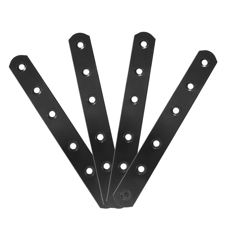 Aracombie 4PCS Metal Straight Braces 6-Holes Flat Mounting Brackets Corner