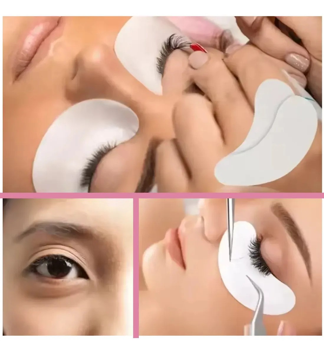 100 Pares Parches Hidrogel Contorno Ojos Aplicación Pestañas Blanco