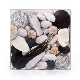 ANDALUCA Maison Box Fragrance Potpourri Decorative Vase & Bowl Filler Home Décor (Black & White Satin)