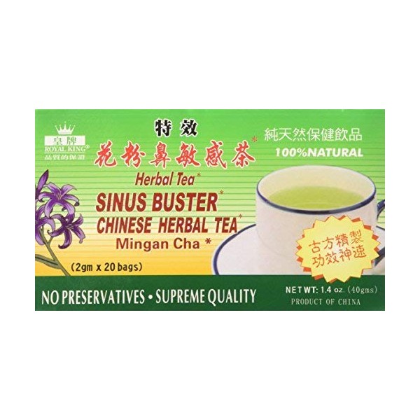 Royal King Sinus Buster Chinese Herbal Tea (40g)(20 bags x 2g each) - 1 box