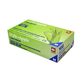 Style by Med Apple Green Nitrile Gloves Powder Free Size Various Sizes Pack of 100 xl Green