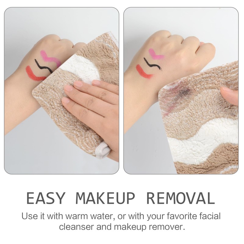 Microfiber Facial Cloths Fast Drying Washcloth 12x12inch Wave Pattern 6