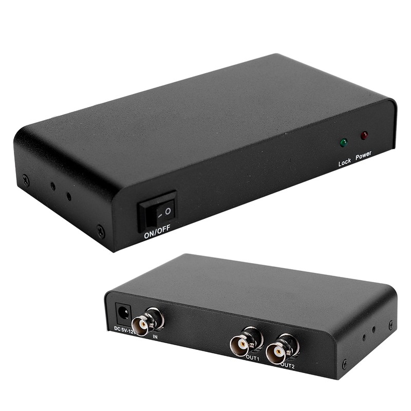 1x2 SDI Splitter Metal Video Converter Distribution Adapter with Indicator