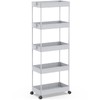 SPACEKEEPER 5-Tier Storage Cart, Bathroom Storage Organizer Rolling Utility Cart,