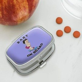 Baby On Skate Board Funny Humor Rectangle Pill Case Trinket Gift Box