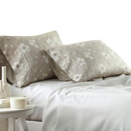 Southshore Fine Living, Inc. Mystic Garden Collection Cotton King Pillow Cases Set of 2 Luxurious, Hotel Quality Pillowcases King or Cal King Size, Silky Sateen Pillow Cases, 20" x 40", Grey