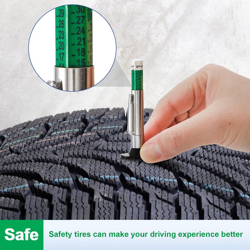 Yarlung 50 Pack Tire Tread Depth Gauge, Color Coded 32nds
