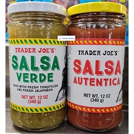 Trader Joe’s Salsa Verde & Salsa Autentica 12oz 340g (Two Bottles)