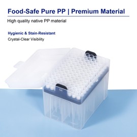 Universal Pipette Tips 1000ul Clear Liquid Tips with Box Autoclavable DNAse/RNAse Free 1 Rack 96 Tips (1000ul)