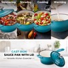 Onader Enameled Cast Iron Sauce Pan, 2QT Saucepan with Lid,