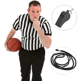 Neoreser Whistle, Pack of 4 Sports Whistles with Lanyard, Plastic Whistle, Trill Whistle, Football Whistle, Referee Whistle, Whistles for Coaches, Referees, Teachers, Emergency, Black