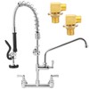 25" Height Commercial Faucet with Sprayer, Commercial Sink Faucet, 8"