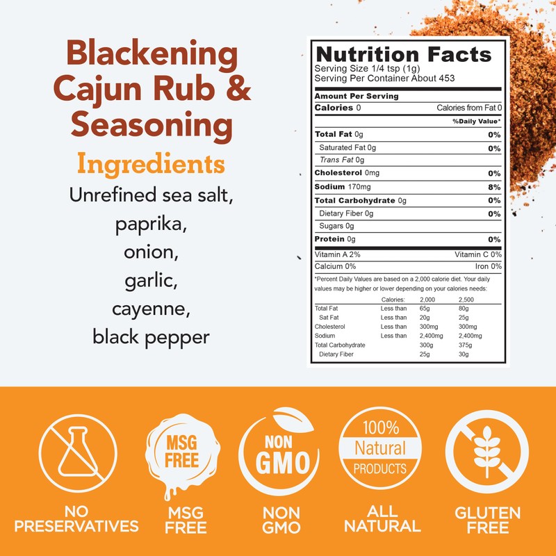 s.a.l.t. sisters Blackening Cajun Rub & Seasoning | All-Natural, Gluten
