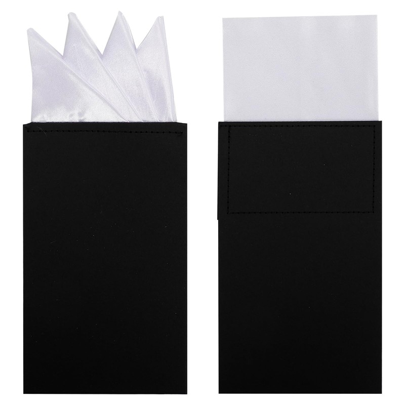 Prebafo Mens Pre-Folded Pocket Squares for Suits - 2PCS Elegant