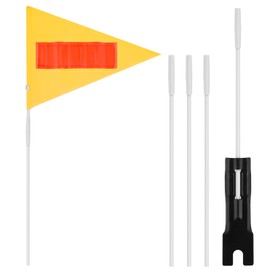 Grevosea Bike Flags with Pole for Safety, 6.2 Feet High Visibility Bicycle Flag Waterproof Tear-Resistant Reflective Safety Flag with Bicycle Mounting Bracket (yellow)