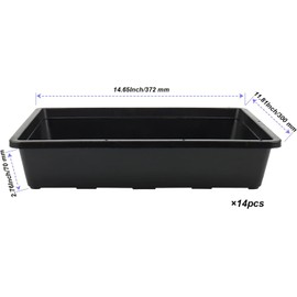 Paquete de 14 Bandejas de Inicio de Semillas de 37 x 30 x 7 cm, Bandejas de Cultivo de Parte Inferior de Malla de Plástico para Cultivo, Plantulas, Microverde