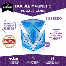 Duomoto Magnetic Transforming Cube - Shape Shifting Double Creativity Puzzle w/ 96 Rare Earth Magnets - Transforms Into Over 100 Shapes - by Fun in Motion Toys - Creators of Shashibo & Cubendi