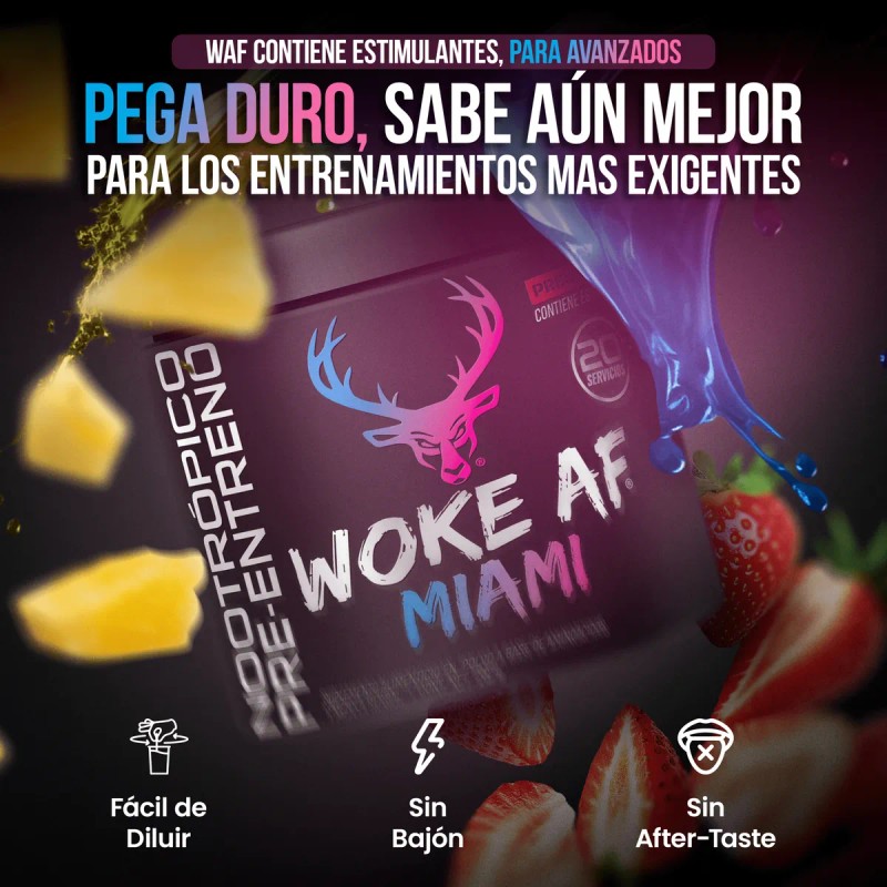 Woke Af Pre Workout Estimulante + Beta Alanina + Citrulina