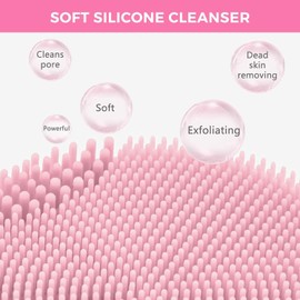 Facial Cleansing Brush 2-in-1 Skin Rejuvenation Device, Heated Face Massager for Skin Tightening Lifting/Firming/Collagen, Waterproof Face Brush for Deep Cleaning Pores, Exfoliating Massaging, Pink