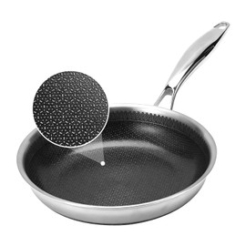 Legacy Culinaryware 8-Inch Tri-Ply Stainless Steel Hybrid Frying Pan,Ceramic Nonstick Skillet, Induction & Oven Safe,PFAS/PFOA Free Professional Clad Cookware