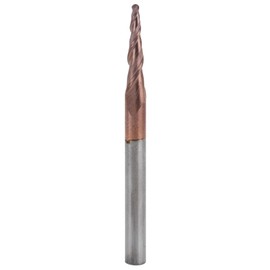 Tapered End Mills Strong Durable Long Service Life Excellent Chip Removal Effect Ball Nose Spiral Router for CuttingR0.75x15xD4x50