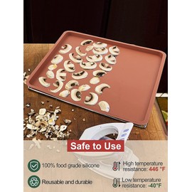 6PCS Silicone Dehydrator Mats with Edge - Silicone Sheets Compatible with Cosori CP267-FD, Nonstick Silicone Tray Liner, High Temperature Resistance Reusable for Fruits Meat Vegetables Herbs