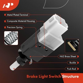 A-Premium Brake Light Switch Compatible with Ram 3500 4500 5500 & Jeep Grand Cherokee, Wrangler & Dodge Grand Caravan, Ram 1500 2500, Charger & Chrysler & Volkswagen & Plymouth & Eagle, w/ 6 blades