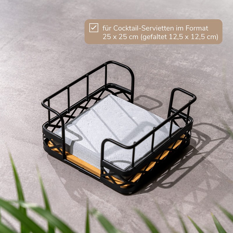 bremermann Napkin Holder for 25 x 25 Napkins Bamboo with