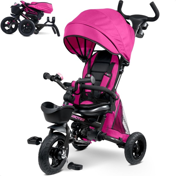RIDYEE 7-in-1 Folding Toddler Tricycle for 18 Months to 5