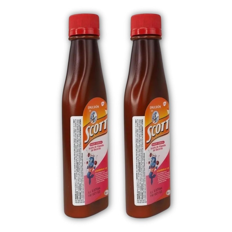 Emulsion de Scott Aceite de hígado de bacalao sabor Cereza