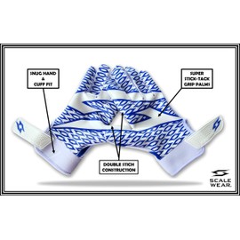 Stealth Football Receiver Gloves White - Battle College Lineman Football Receiver Gloves Be a Villain Not a Joker Adult Men Youth Boys Small to XXL Sizes