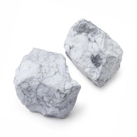 QINJIEJIE QINJIEJIE White Turquoise Large Crystal Healing Crystals 1.8"-2.2" 2PCS Raw Stone Rough Stones Rocks Protection Energy Reiki Tumbling Divination Meditation Crystals Gifts for Women