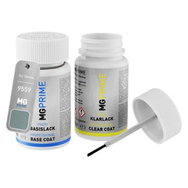 MG PRIME Autolack Lackstift Set für Skoda 9559 / 8B Arctic Green Metallic Basislack Klarlack je 50ml