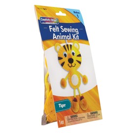 Creativity Street Felt Sewing Animal Kit, Tiger, 4.25" x 10.75" x 0.75", 1 Kit
