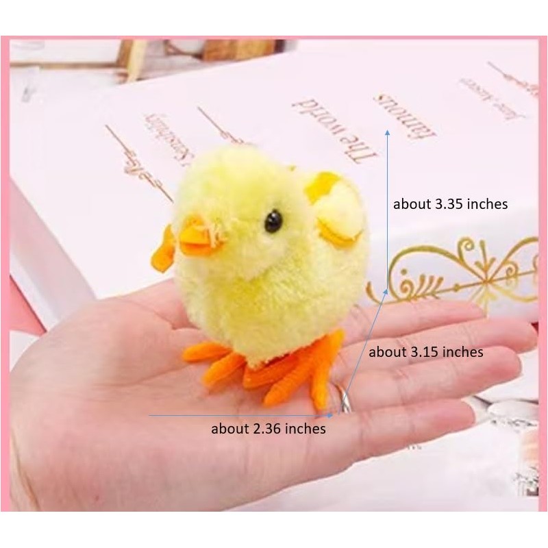 Lanhuiddup 4Pack Easter Jumping Chick Wind-up with Wings,Egg Hunt for