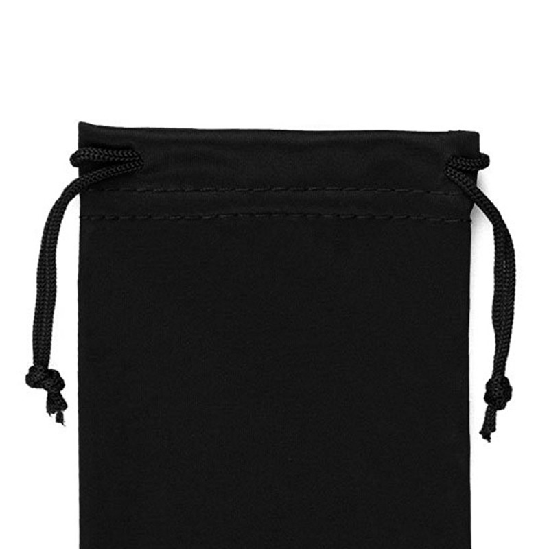 Microfibre Drawstring Glasses Bag/Gadget Pouch (4 Pack) - Black