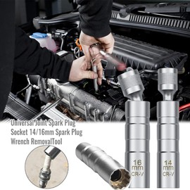 Spark Plug Wrench 14 mm/16 mm, Magnetic Universal Flexible Spark Plug Wrench, Spark Plug Remover Kit, 3/8 Inch Spark Plug Socket, Magnetic Spark Plug Plug, Special Tool for Cars