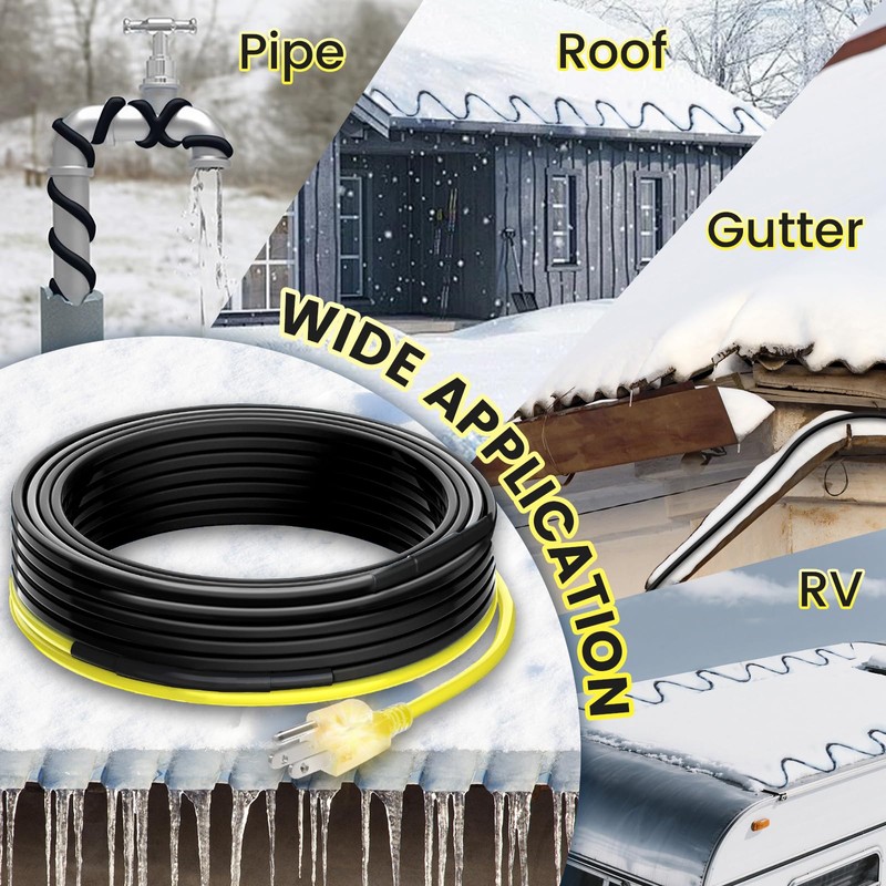 36 FT Industrial Grade Gutter Heater Cable, YeloDeer Heat Tape