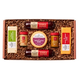 Hickory Farms Farmhouse Meat and Cheese Food Gift Basket (Medium) - Box Set | Charcuterie Board Food | Summer Sausage | Father's Day | Mother's Day | Easter | Christmas | Holiday | Housewarming | Gourmet | Sympathy | Care Package