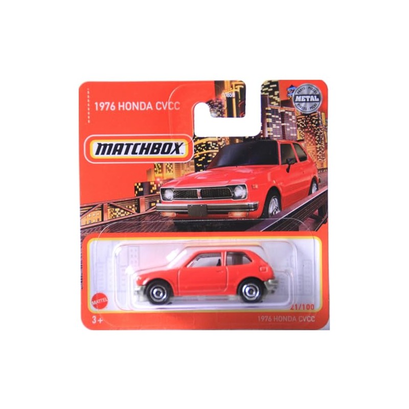 Matchbox Metal 2022 21/100 1976 Honda CVCC Red (Short Card)