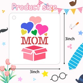 Augshy Stencils for Painting, 56 Pack Father's Day Stencils Mother's Day Stencil Templates Reusable Stencils for Scrap DIY Crafts Booking for Home Decor(3inch), White, 340-6139