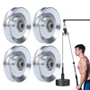Nisorpa 4pcs Universal 88mm Aluminium Alloy Bearing Pulley Wheel Cable