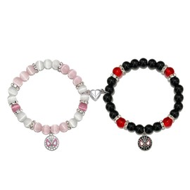 GINAZL Spider and Gwen Matching Bracelets,Couples Bracelet for Women Christmas Birthday Jewelry Gifts Friendship Bracelet Long Distance Bracelet Gift for Gf Bf Bff Bestie