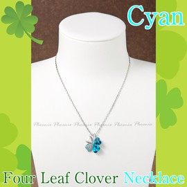Phoenix Lucky Four Leaf Crystal Clover Necklace & Bracelet & Earrings & Brooches Total 4 Piece Set, Quartz