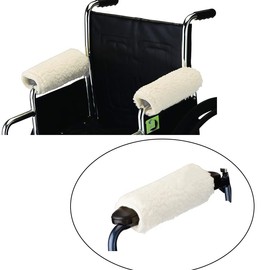 2 Pcs Wheelchair Armrest Covers, Wheelchair Armrest Pads, Armrest Cover Pads for Wheelchairs, Office Chairs, and Armrest Chairs Comfort Padding Pressure (White)